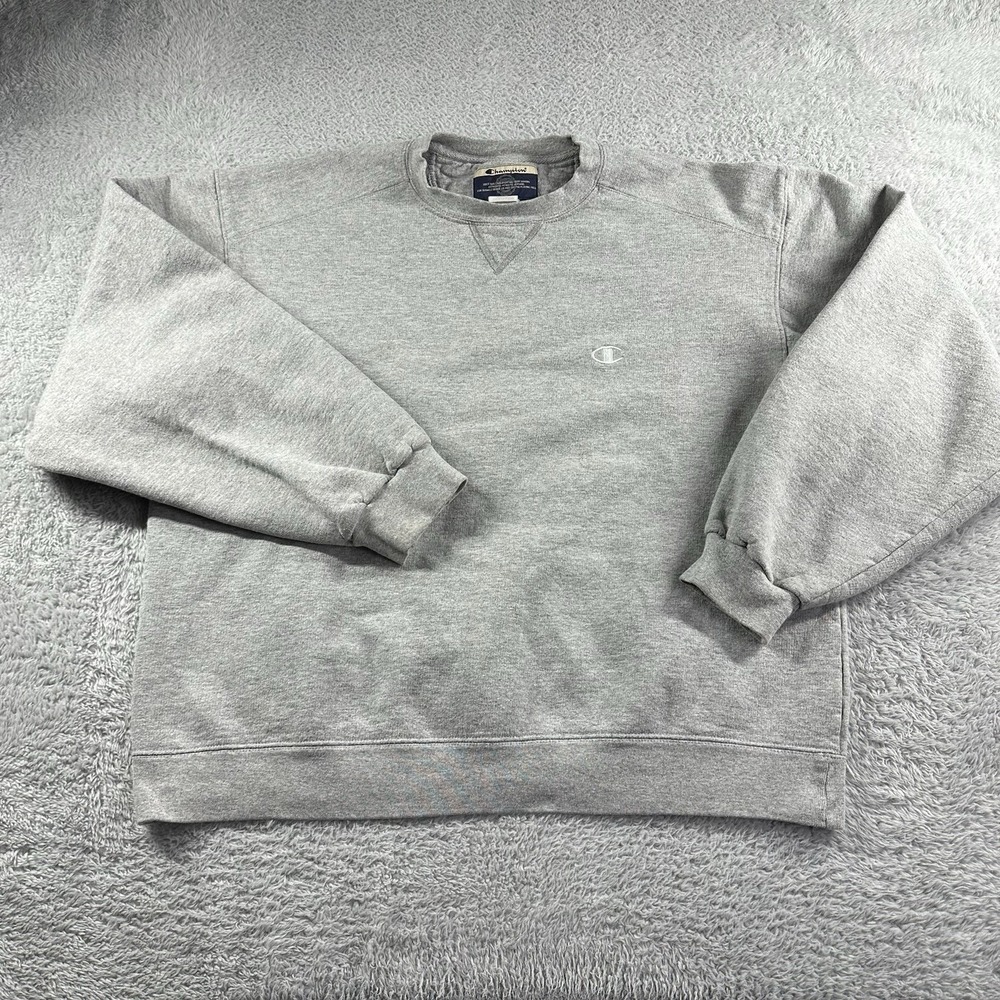 Vintage Champion Blank Crewneck Mens XL Gray Heavyweight‎ Retro Minimalist